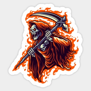 Fiery Grim Reaper Sticker